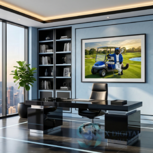 The Maine Coon Accord Series Montgomery, Maine Coon "The Sunday Handicap" anthropomorphic pet luxury fine art print, archival giclée, Ninth Digital Element