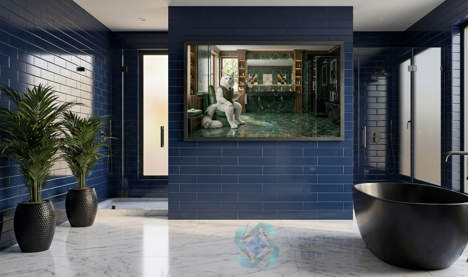 Percival Persian The Emerald Contemplation anthropomorphic pet luxury fine art print, archival giclée, Ninth Digital Element