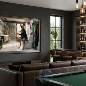 Where Cat Brilliance Happens Sterling Sphynx The Morning Executive, anthropomorphic pet luxury fine art print, archival giclée, Ninth Digital Element