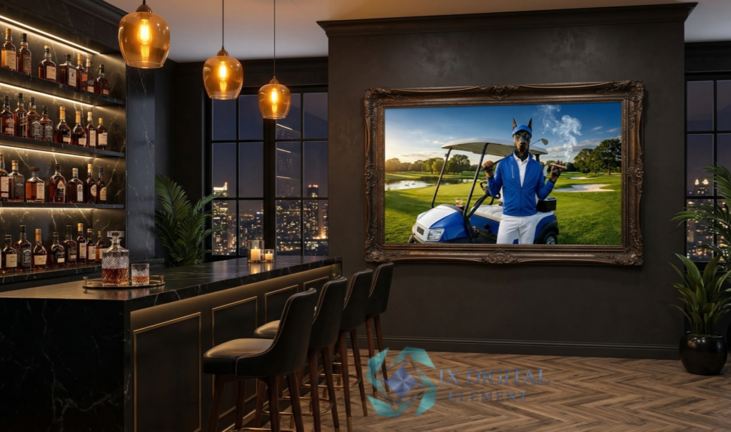 The Doberman Accord Series-Dominic Doberman The Eighteenth Command, anthropomorphic pet luxury fine art print, archival giclée, Ninth Digital Element