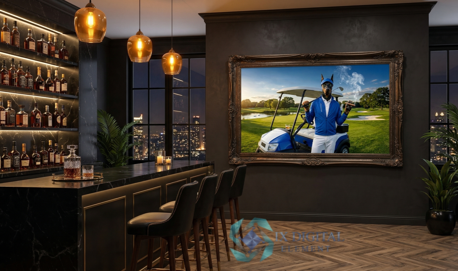 The Doberman Accord Series-Dominic Doberman The Eighteenth Command, anthropomorphic pet luxury fine art print, archival giclée, Ninth Digital Element