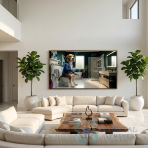 Where Dog Brilliance Happens-Barnaby, Beagle "The Contemplative Pause" anthropomorphic pet luxury fine art print, archival giclée, Ninth Digital Element