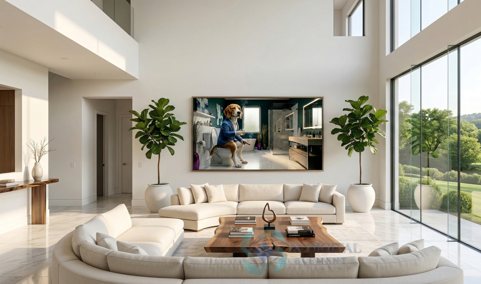 Where Dog Brilliance Happens-Barnaby, Beagle "The Contemplative Pause" anthropomorphic pet luxury fine art print, archival giclée, Ninth Digital Element