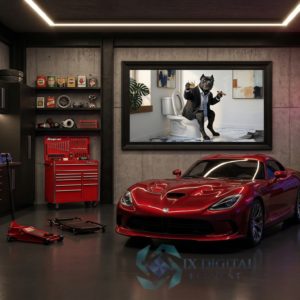 Where Dog Brilliance Happens Bruno Cane Corso The Strategic Intermission anthropomorphic pet luxury fine art print, archival giclée, Ninth Digital Element